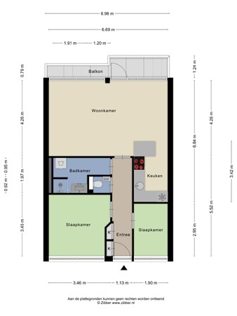Floorplan - Zeestraat 56A, 1942 AS Beverwijk